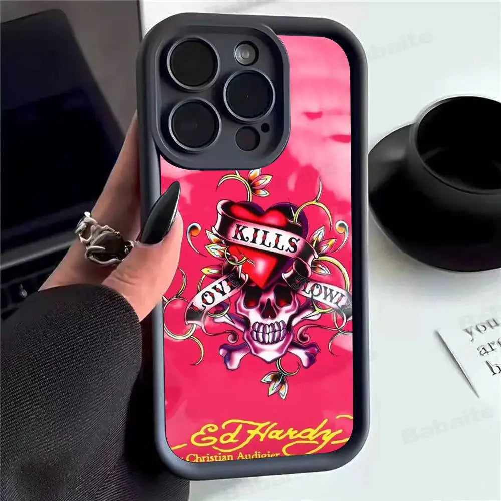 Fashion E-Ed H-Hardy Phone Case For IPhone 11 12 13 16 15 17 14 Pro Max Soft Funda Silicone Cover
