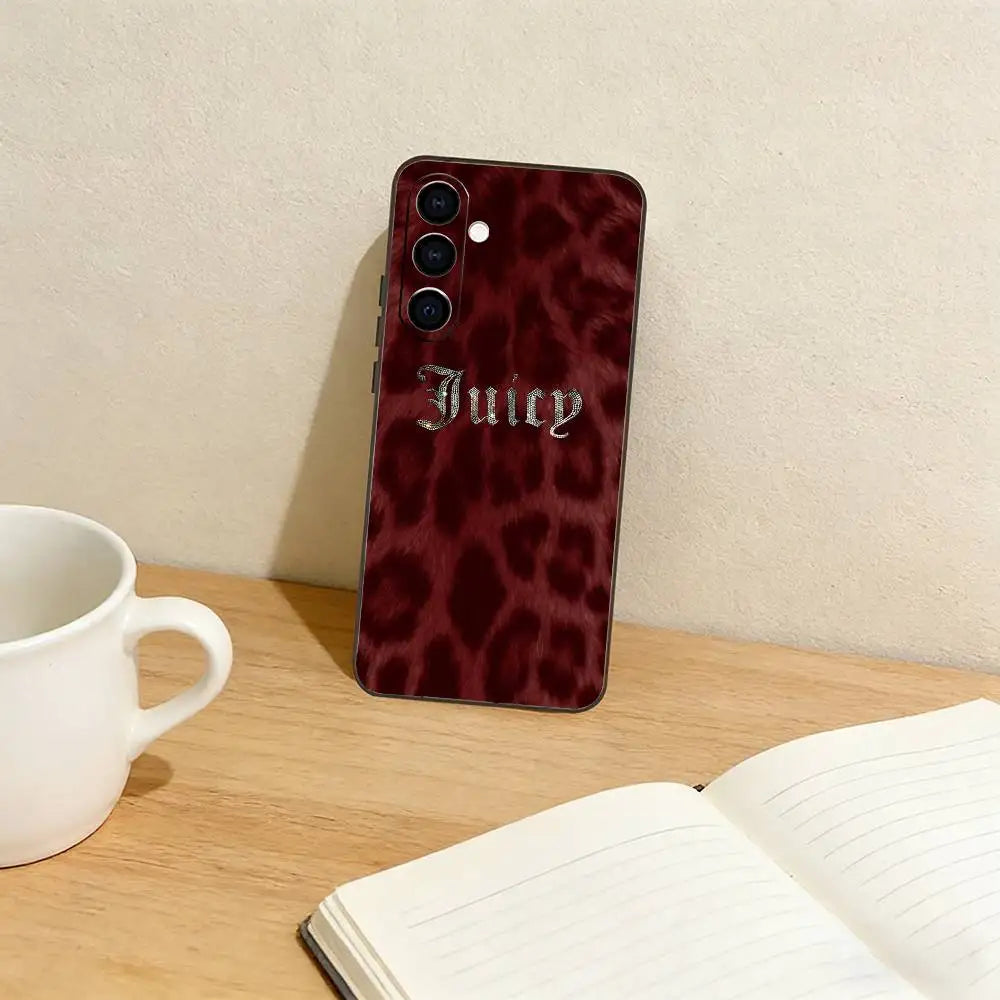 Juicy c-Couture   Phone Case For Samsung Galaxy A73,A72,A71,A70,A53,A52,A51,Others Soft Black Cover