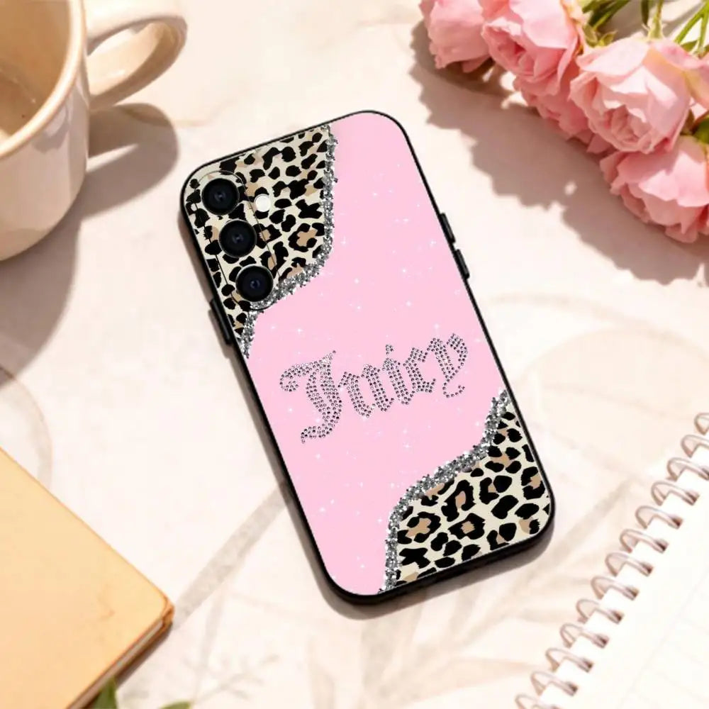 J-Juicy C-Couture L-Leopard  phone Case For Samsung Galaxy A73,A72,A71,A70,A53,A52,A51,Others Soft Black Shell