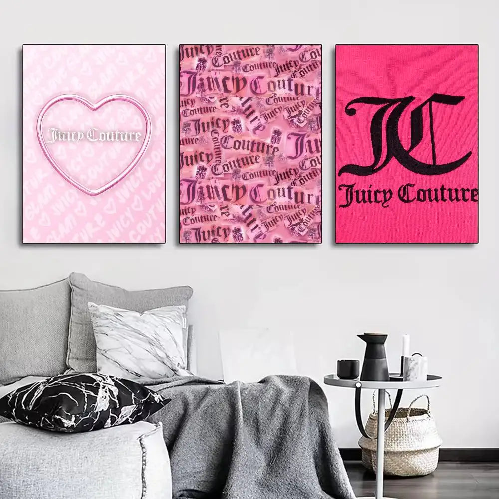 J-Juicy Fashion C-Couture Poster for Modern Decor in Home Offices, Bedrooms, Living Rooms, Kitchens, Bathrooms.