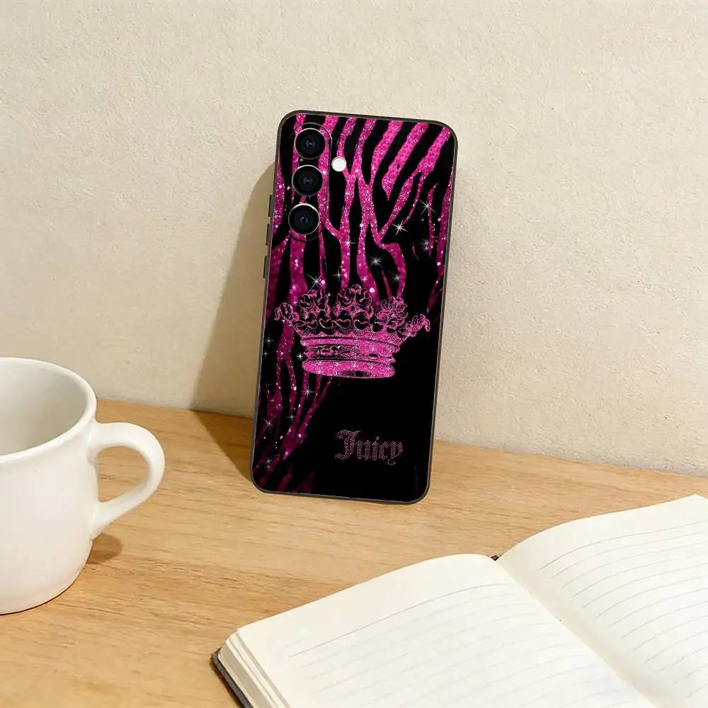 Juicy c-Couture   Phone Case For Samsung Galaxy A73,A72,A71,A70,A53,A52,A51,Others Soft Black Cover