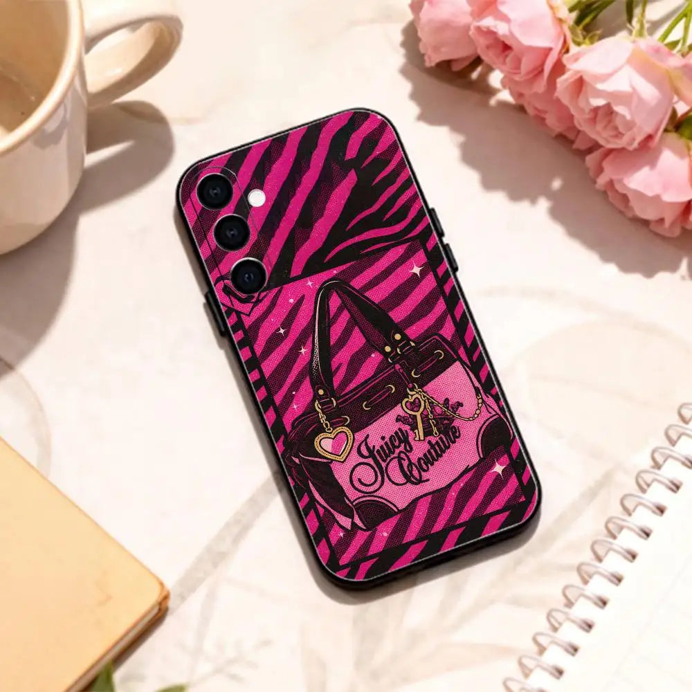J-Juicy C-Couture L-Leopard  phone Case For Samsung Galaxy A73,A72,A71,A70,A53,A52,A51,Others Soft Black Shell