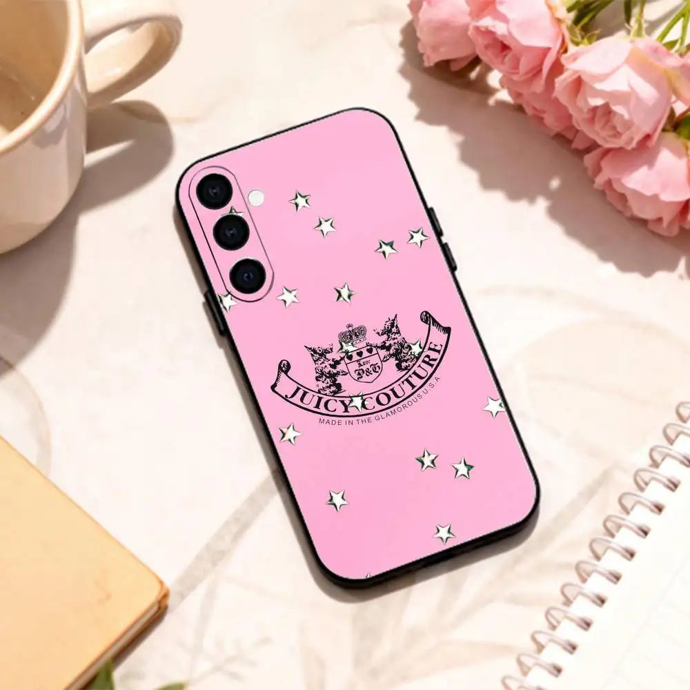 J-Juicy C-Couture L-Leopard  phone Case For Samsung Galaxy A73,A72,A71,A70,A53,A52,A51,Others Soft Black Shell