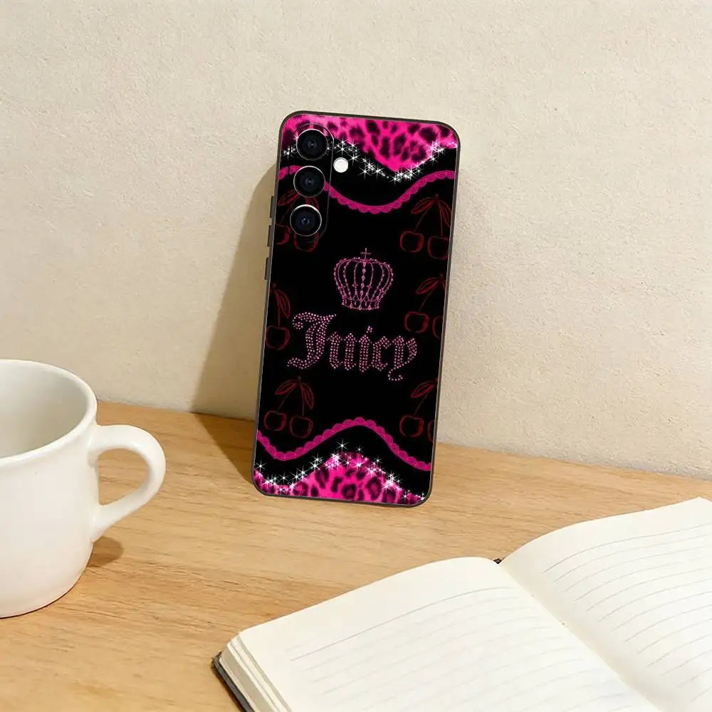Juicy c-Couture   Phone Case For Samsung Galaxy A73,A72,A71,A70,A53,A52,A51,Others Soft Black Cover