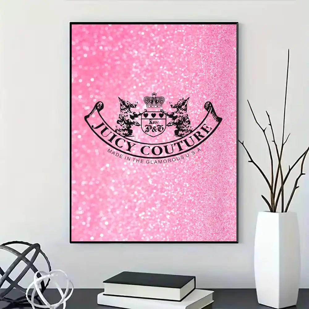 J-Juicy Fashion C-Couture Poster for Modern Decor in Home Offices, Bedrooms, Living Rooms, Kitchens, Bathrooms.