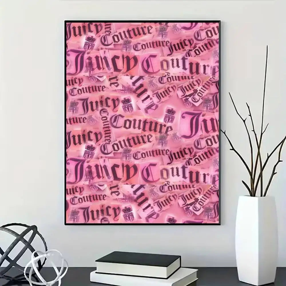 J-Juicy Fashion C-Couture Poster for Modern Decor in Home Offices, Bedrooms, Living Rooms, Kitchens, Bathrooms.