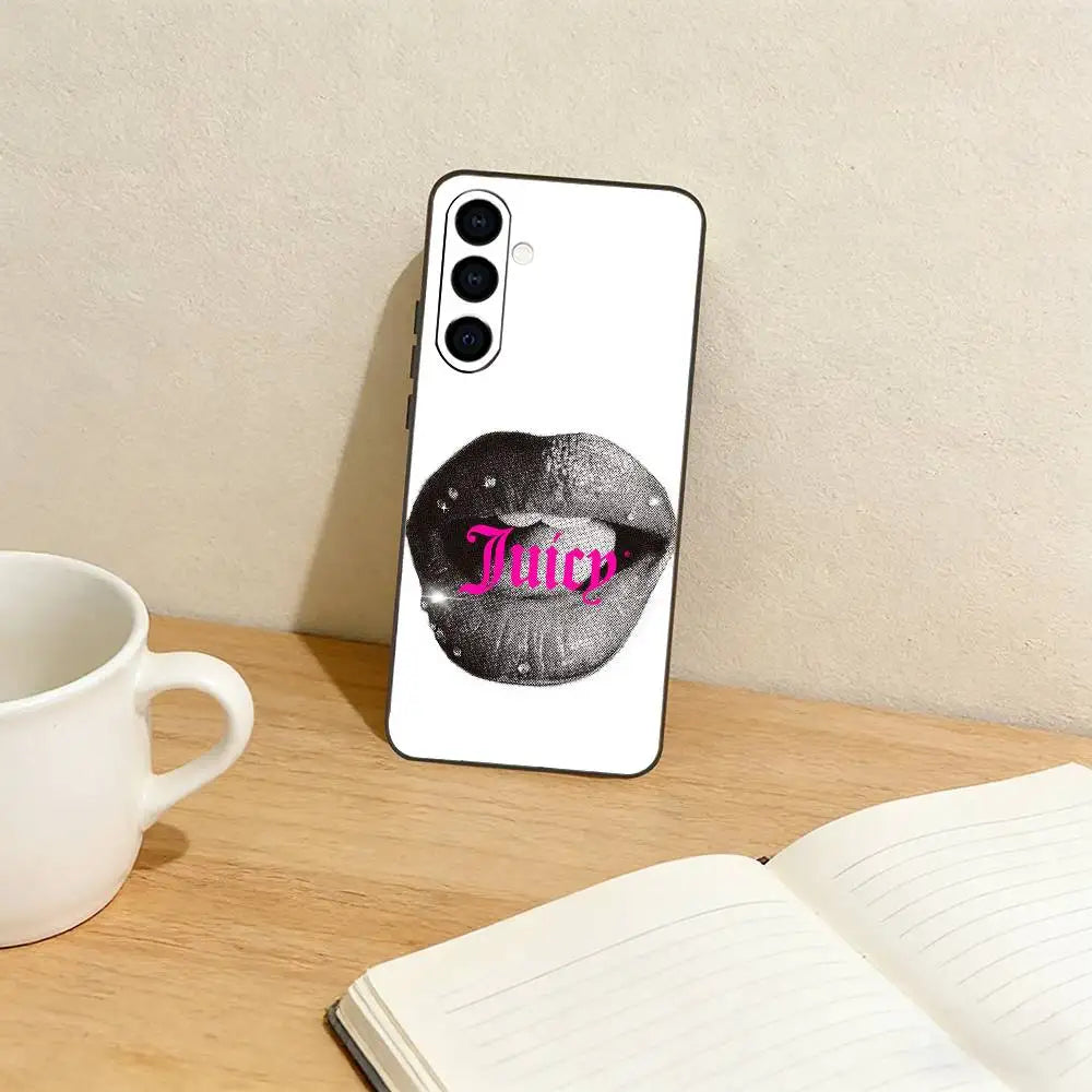 Juicy c-Couture   Phone Case For Samsung Galaxy A73,A72,A71,A70,A53,A52,A51,Others Soft Black Cover