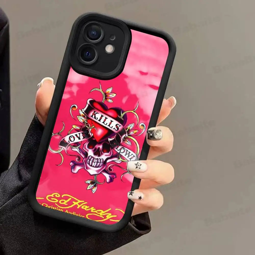 Fashion E-Ed H-Hardy Phone Case For IPhone 11 12 13 16 15 17 14 Pro Max Soft Funda Silicone Cover